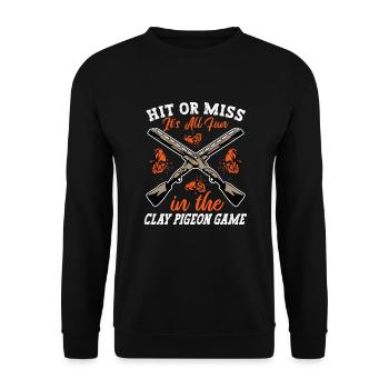 Clay Pigeon Shooting Clay Pigeon Shooting Shooting - Unisex Sweatshirt - black - Front - Alina (178cm) & Michal (187cm)