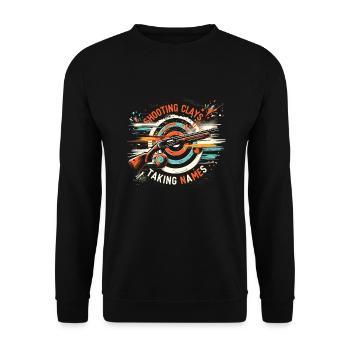 Clay Pigeon Shooting Clay Pigeon Shooting Shooting - Unisex Sweatshirt - black - Front - Alina (178cm) & Michal (187cm)
