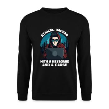 Ethical Hacking Analyst Ethical Cyber Security - Unisex Sweatshirt - black - Front - Alina (178cm) & Michal (187cm)