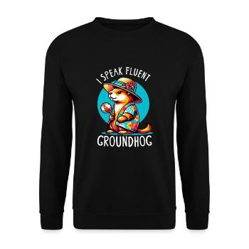 Groundhog Day Enthusiasts 2024, February 2 - Unisex Sweatshirt - black - Front - Alina (178cm) & Michal (187cm)