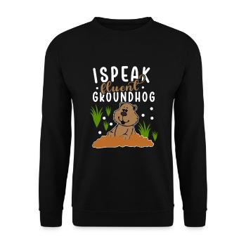 Groundhog Day Enthusiasts 2024, February 2 - Unisex Sweatshirt - black - Front - Alina (178cm) & Michal (187cm)