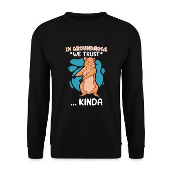 Groundhog Day Enthusiasts 2024, February 2 - Unisex Sweatshirt - black - Front - Alina (178cm) & Michal (187cm)