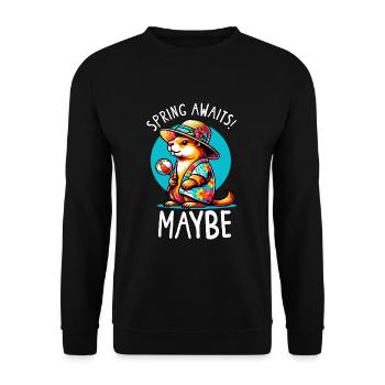 Groundhog Day Enthusiasts 2024, February 2 - Unisex Sweatshirt - black - Front - Alina (178cm) & Michal (187cm)