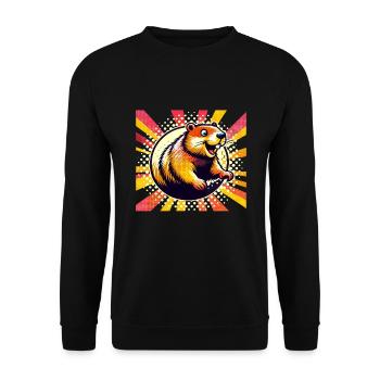Groundhog Day Enthusiasts 2024, February 2 - Unisex Sweatshirt - black - Front - Alina (178cm) & Michal (187cm)
