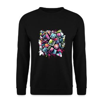 Philately Philatelist Stamp Collecting - Unisex Sweatshirt - black - Front - Alina (178cm) & Michal (187cm)