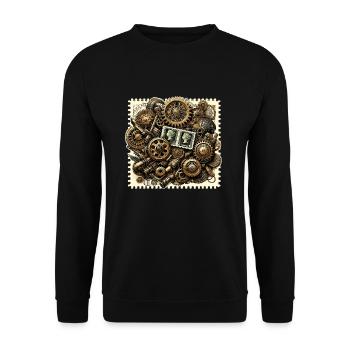 Philately Philatelist Stamp Collecting - Unisex Sweatshirt - black - Front - Alina (178cm) & Michal (187cm)