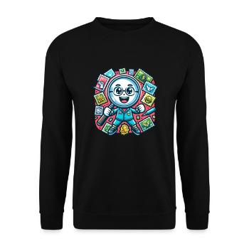 Philately Philatelist Stamp Collecting - Unisex Sweatshirt - black - Front - Alina (178cm) & Michal (187cm)
