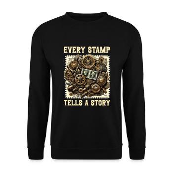 Philately Philatelist Stamp Collecting - Unisex Sweatshirt - black - Front - Alina (178cm) & Michal (187cm)
