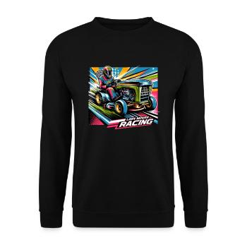 Tondeuse à gazon Tondeuse à gazon de course Tondeuse à gazon de course - Sweat-shirt Unisexe - noir - Devant - Alina (178cm) & Michal (187cm)