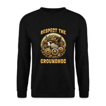 Groundhog Day Enthusiasts 2024, February 2 - Unisex Sweatshirt - black - Front - Alina (178cm) & Michal (187cm)