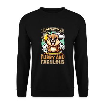 Groundhog Day Enthusiasts 2024, February 2 - Unisex Sweatshirt - black - Front - Alina (178cm) & Michal (187cm)