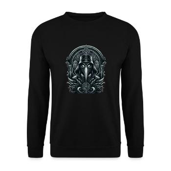 Gruseliger Halloween-horror-seuchendoktor - Unisex Pullover - Schwarz - Vorne - Alina (178cm) & Michal (187cm)