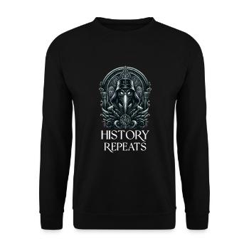 Gruseliger Halloween-horror-seuchendoktor - Unisex Pullover - Schwarz - Vorne - Alina (178cm) & Michal (187cm)