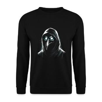 Spooky Halloween Horror Plague Doctor - Unisex Sweatshirt - black - Front - Alina (178cm) & Michal (187cm)