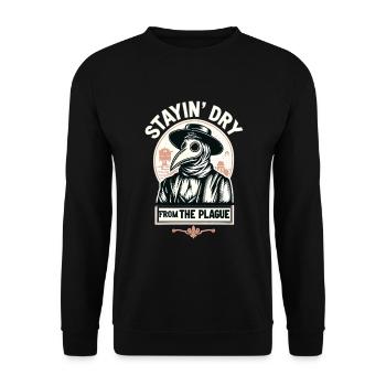 Spooky Halloween Horror Plague Doctor - Unisex Sweatshirt - black - Front - Alina (178cm) & Michal (187cm)