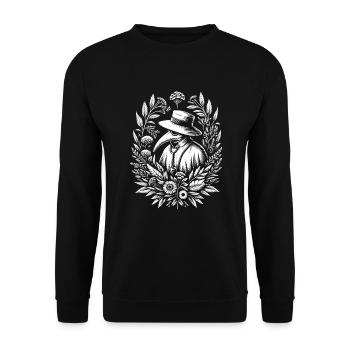 Spooky Halloween Horror Plague Doctor - Unisex Sweatshirt - black - Front - Alina (178cm) & Michal (187cm)