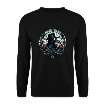 Spooky Halloween Horror Plague Doctor - Unisex Sweatshirt - black - Front - Alina (178cm) & Michal (187cm)