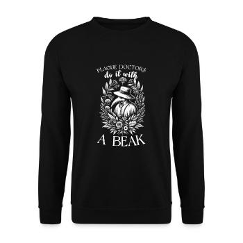 Gruseliger Halloween-horror-seuchendoktor - Unisex Pullover - Schwarz - Vorne - Alina (178cm) & Michal (187cm)