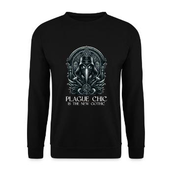 Gruseliger Halloween-horror-seuchendoktor - Unisex Pullover - Schwarz - Vorne - Alina (178cm) & Michal (187cm)