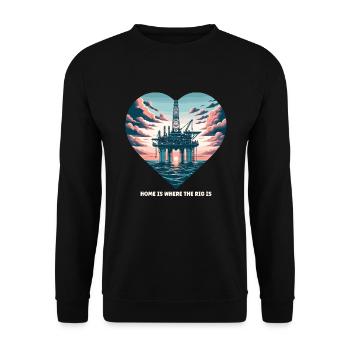 Oilfield Wife Roughneck Oil Drilling Frac crew - Unisex Sweatshirt - black - Front - Alina (178cm) & Michal (187cm)