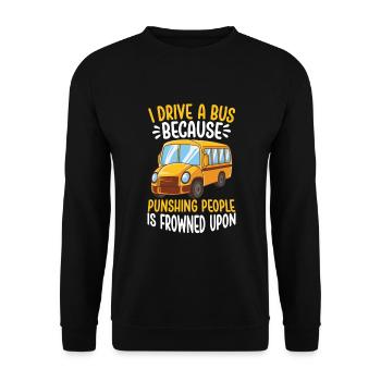 Funny School Bus Driver Appreciation anniversary - Unisex Sweatshirt - black - Front - Alina (178cm) & Michal (187cm)