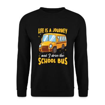 Anniversaire d'appréciation drôle de chauffeur d'autobus scolaire - Sweat-shirt Unisexe - noir - Devant - Alina (178cm) & Michal (187cm)