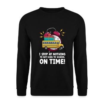 Funny School Bus Driver Appreciation anniversary - Unisex Pullover - Schwarz - Vorne - Alina (178cm) & Michal (187cm)
