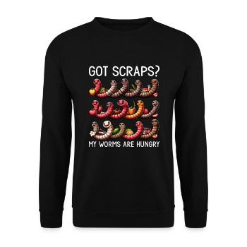 Lombriciculture Jardinage de vers de terre Vermiculture - Sweat-shirt Unisexe - noir - Devant - Alina (178cm) & Michal (187cm)