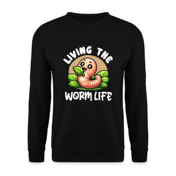 Lombriciculture Jardinage de vers de terre Vermiculture - Sweat-shirt Unisexe - noir - Devant - Alina (178cm) & Michal (187cm)