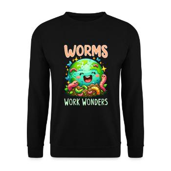 Lombriciculture Jardinage de vers de terre Vermiculture - Sweat-shirt Unisexe - noir - Devant - Alina (178cm) & Michal (187cm)