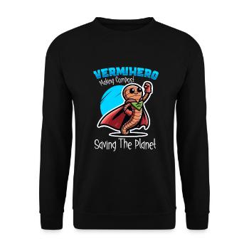Lombriciculture Jardinage de vers de terre Vermiculture - Sweat-shirt Unisexe - noir - Devant - Alina (178cm) & Michal (187cm)