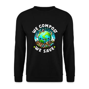 Lombriciculture Jardinage de vers de terre Vermiculture - Sweat-shirt Unisexe - noir - Devant - Alina (178cm) & Michal (187cm)