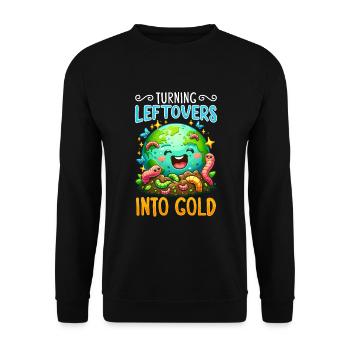 Lombriciculture Jardinage de vers de terre Vermiculture - Sweat-shirt Unisexe - noir - Devant - Alina (178cm) & Michal (187cm)