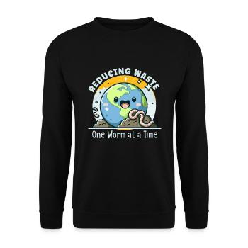 Lombriciculture Jardinage de vers de terre Vermiculture - Sweat-shirt Unisexe - noir - Devant - Alina (178cm) & Michal (187cm)