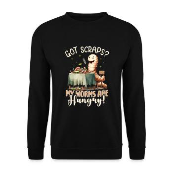 Lombriciculture Jardinage de vers de terre Vermiculture - Sweat-shirt Unisexe - noir - Devant - Alina (178cm) & Michal (187cm)