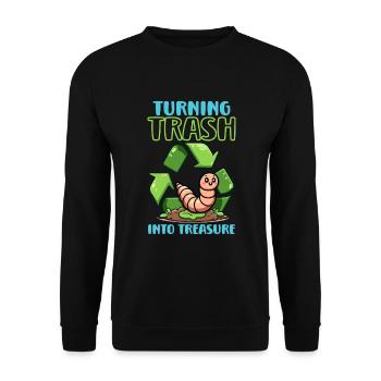 Lombriciculture Jardinage de vers de terre Vermiculture - Sweat-shirt Unisexe - noir - Devant - Alina (178cm) & Michal (187cm)