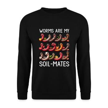 Élevage de vers, jardinier de vers de terre, lombriculture - Sweat-shirt Unisexe - noir - Devant - Alina (178cm) & Michal (187cm)