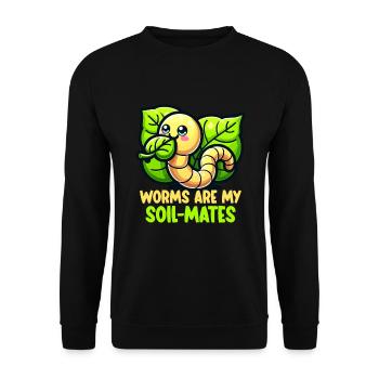 Lombriciculture Jardinage de vers de terre Vermiculture - Sweat-shirt Unisexe - noir - Devant - Alina (178cm) & Michal (187cm)