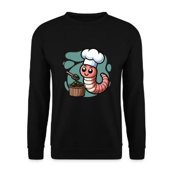 Lombriciculture Jardinage de vers de terre Vermiculture - Sweat-shirt Unisexe - noir - Devant - Alina (178cm) & Michal (187cm)