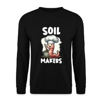 Élevage de vers, jardinier de vers de terre, lombriculture - Sweat-shirt Unisexe - noir - Devant - Alina (178cm) & Michal (187cm)