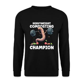 Lombriciculture Jardinage de vers de terre Vermiculture - Sweat-shirt Unisexe - noir - Devant - Alina (178cm) & Michal (187cm)
