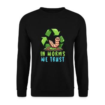 Lombriciculture Jardinage de vers de terre Vermiculture - Sweat-shirt Unisexe - noir - Devant - Alina (178cm) & Michal (187cm)