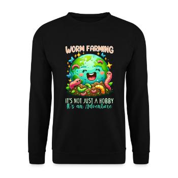 Lombriciculture Jardinage de vers de terre Vermiculture - Sweat-shirt Unisexe - noir - Devant - Alina (178cm) & Michal (187cm)