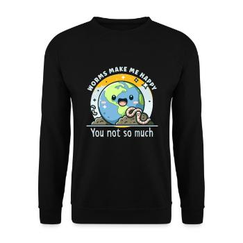 Lombriciculture Jardinage de vers de terre Vermiculture - Sweat-shirt Unisexe - noir - Devant - Alina (178cm) & Michal (187cm)
