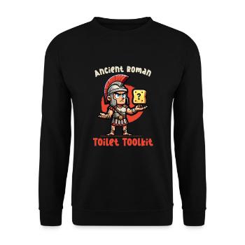 Funny Sponge, Roman History, Bathroom - Unisex Sweatshirt - black - Front - Alina (178cm) & Michal (187cm)