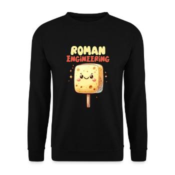 Funny Sponge, Roman History, Bathroom - Unisex Sweatshirt - black - Front - Alina (178cm) & Michal (187cm)