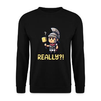 Funny Sponge, Roman History, Bathroom - Unisex Sweatshirt - black - Front - Alina (178cm) & Michal (187cm)