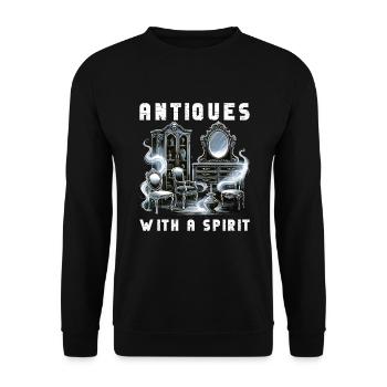 Paranormal Investigator Ghost Halloween Evp Haunte - Unisex Sweatshirt - black - Front - Alina (178cm) & Michal (187cm)