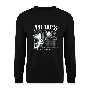 Paranormal Investigator Ghost Halloween Evp Haunte - Unisex Sweatshirt - black - Front - Alina (178cm) & Michal (187cm)