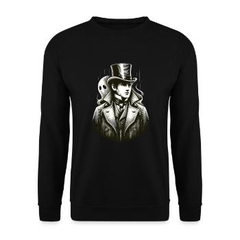 Paranormal Investigator Ghost Halloween Evp Haunte - Unisex Sweatshirt - black - Front - Alina (178cm) & Michal (187cm)
